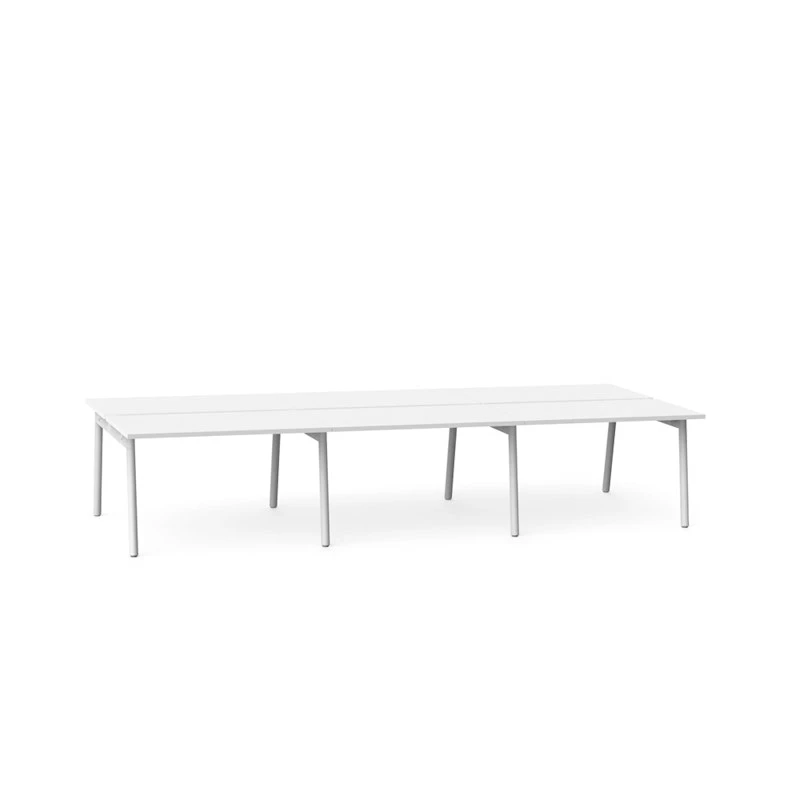 Series A Double Desk For 6, White, 47", White Legs - Image 2
