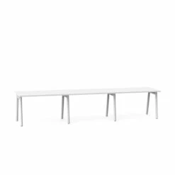 Series A Single Desk For 3, White, 47", White Legs