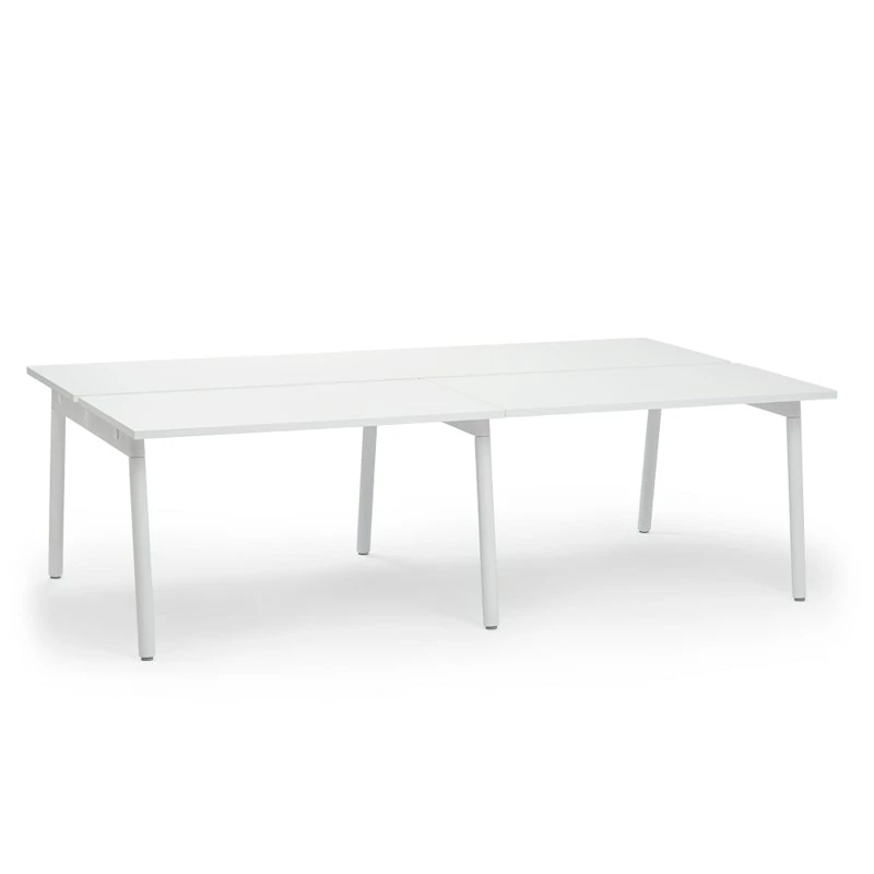 Series A Double Desk For 4, White, 47", White Legs - Image 3