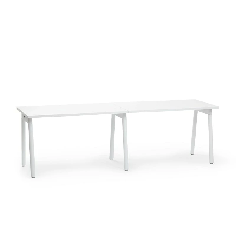 Series A Single Desk For 2, White, 47", White Legs - Image 3