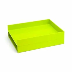 Lime Green Letter Trays, Set Of 2