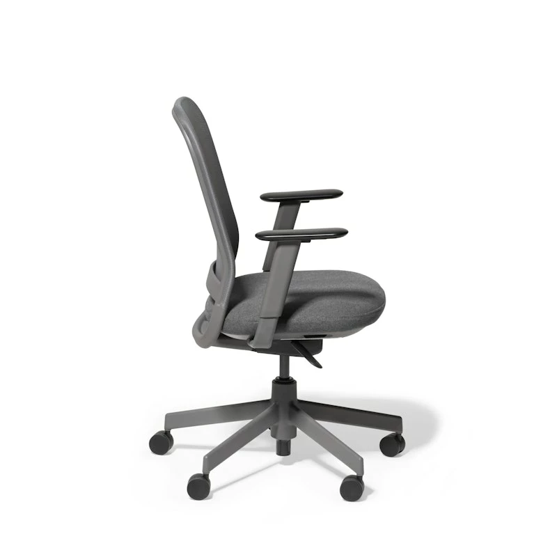 Dorset Charcoal + Kate Charcoal Maxwell Task Chair, Charcoal Frame