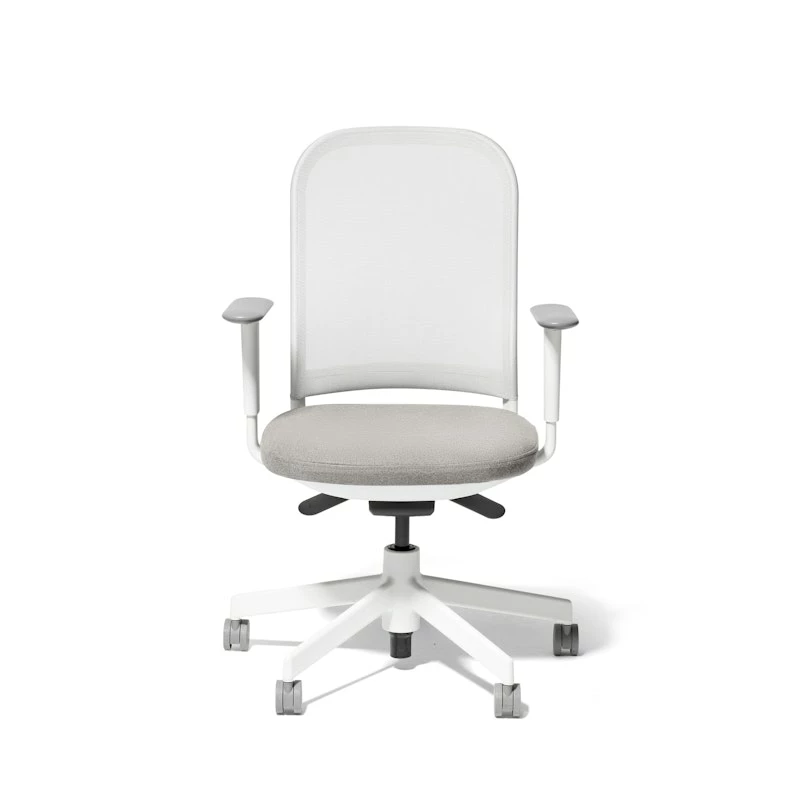 Dorset Silver + Kate White Maxwell Task Chair, White Frame