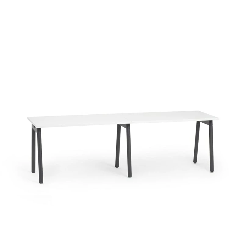 Series A Single Desk For 2, White, 47", Charcoal Legs - Image 2