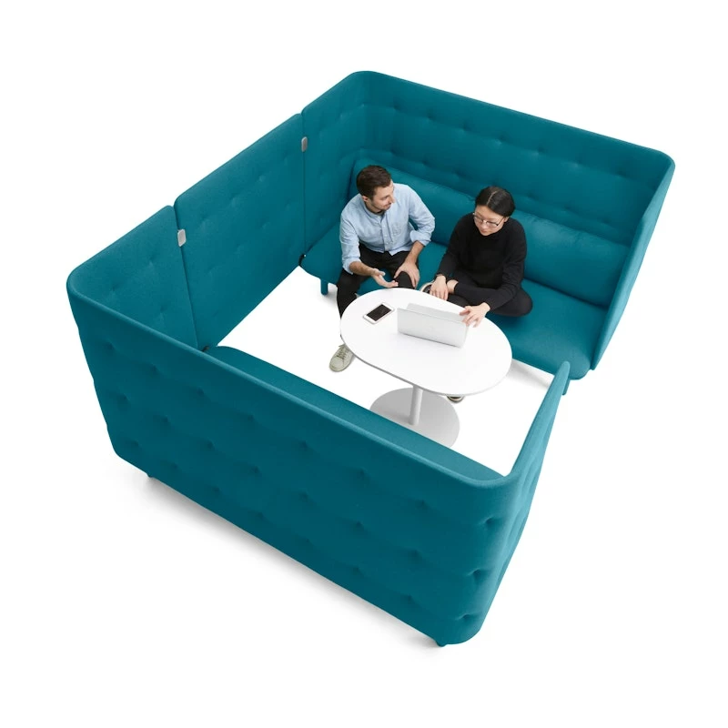 Teal QT Privacy Lounge Sofa Booth - Image 4