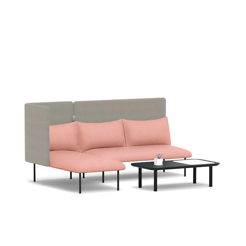 Blush + Gray QT Adaptable Lounge Sofa + Left Chaise