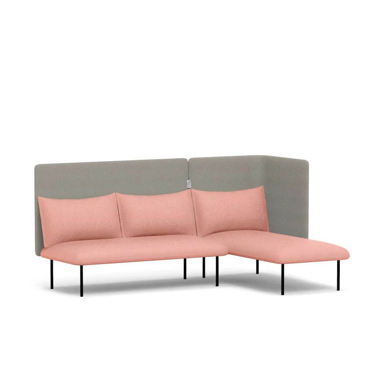 Blush + Gray QT Adaptable Lounge Sofa + Right Chaise - Image 4