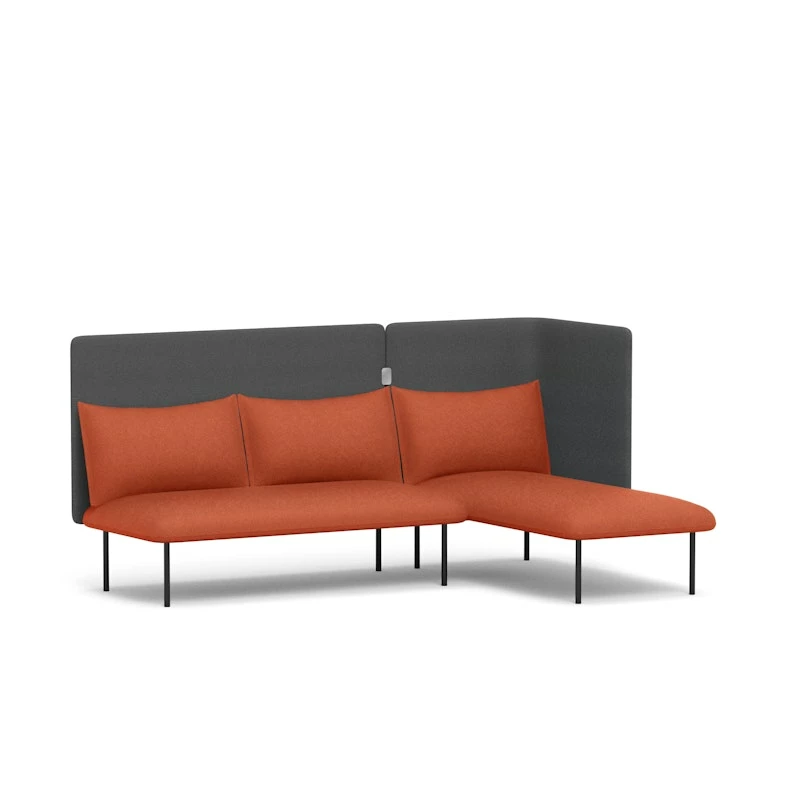 Brick + Dark Gray QT Adaptable Lounge Sofa + Right Chaise - Image 2