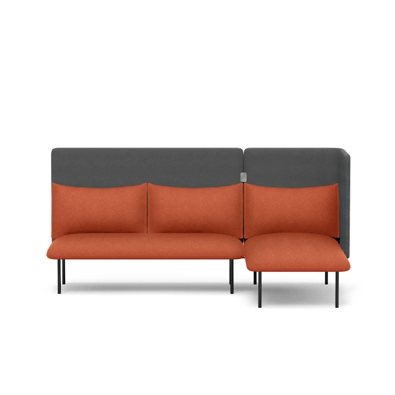 Brick + Dark Gray QT Adaptable Lounge Sofa + Right Chaise - Image 5