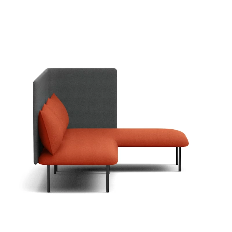 Brick + Dark Gray QT Adaptable Lounge Sofa + Right Chaise