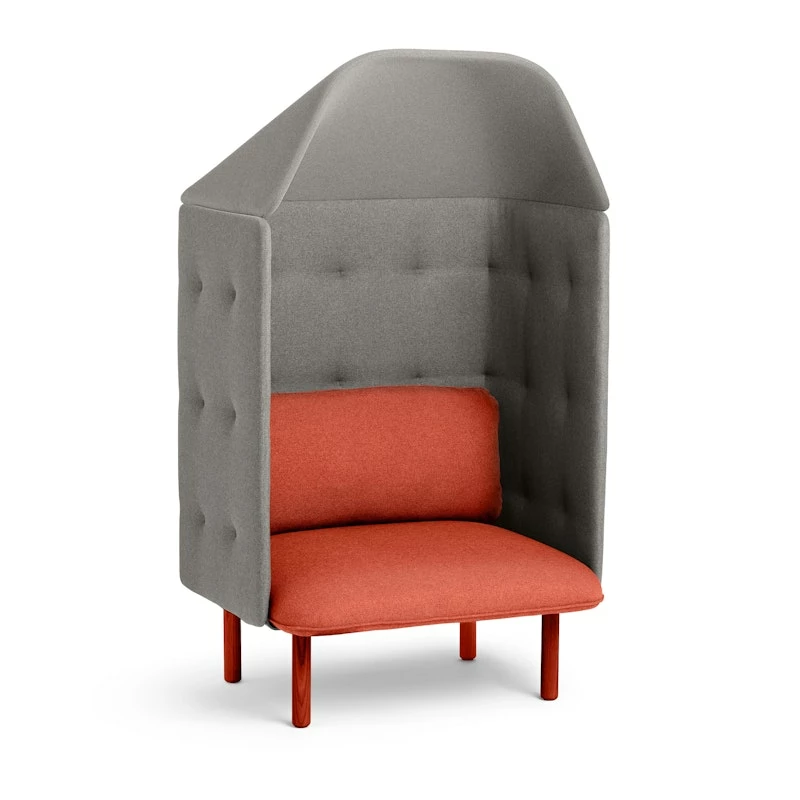 Brick + Gray QT Privacy Lounge Chair With Canopy - Image 2