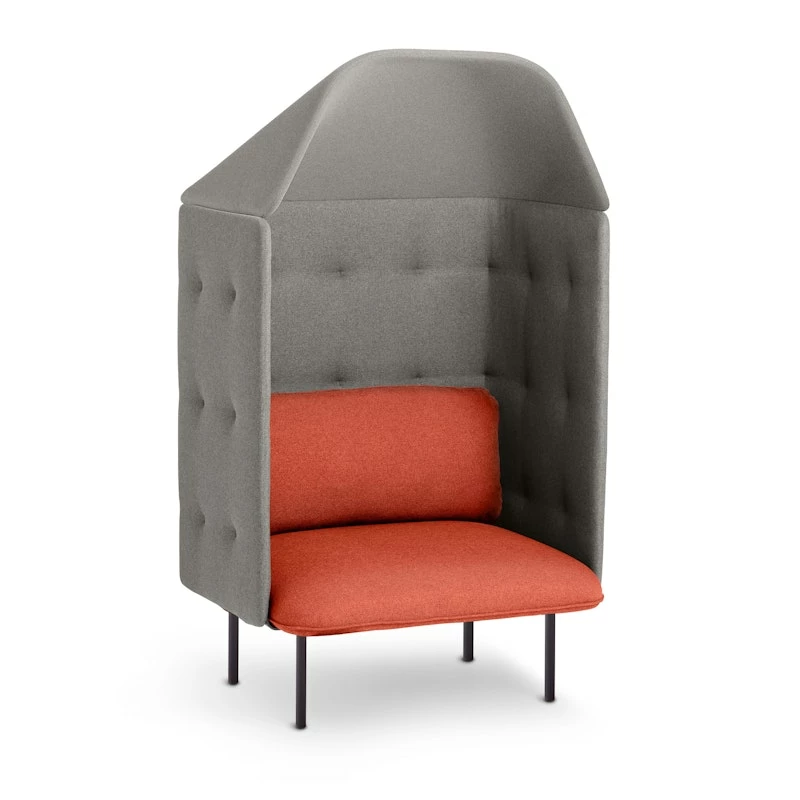 Brick + Gray QT Privacy Lounge Chair With Canopy - Image 4