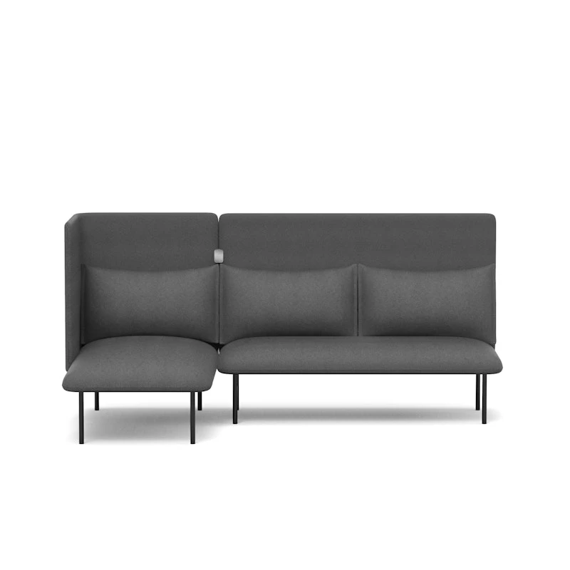 Dark Gray QT Adaptable Lounge Sofa + Left Chaise - Image 6