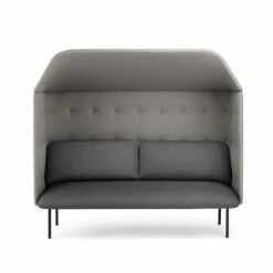 Dark Gray + Gray QT Privacy Lounge Sofa With Canopy