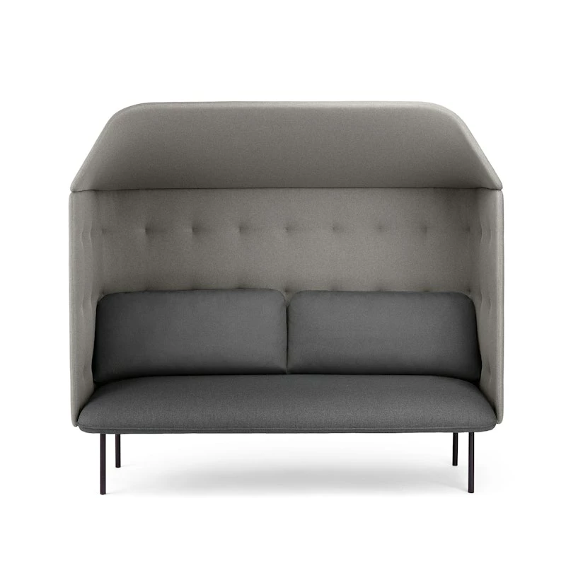 Dark Gray + Gray QT Privacy Lounge Sofa With Canopy