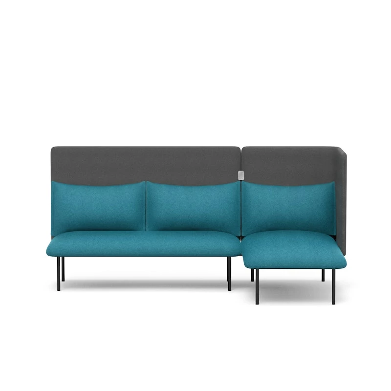 Teal + Dark Gray QT Adaptable Lounge Sofa + Right Chaise - Image 3