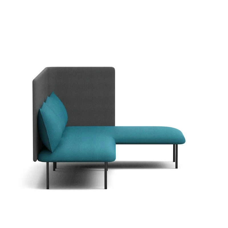 Teal + Dark Gray QT Adaptable Lounge Sofa + Right Chaise - Image 5