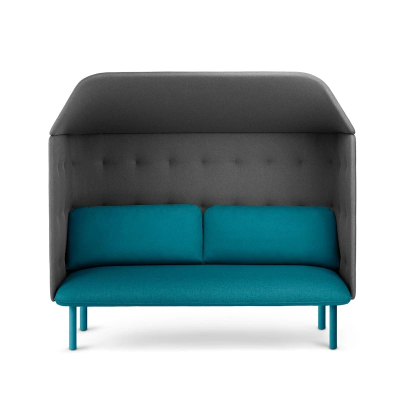 Teal + Dark Gray QT Privacy Lounge Sofa With Canopy - Image 5
