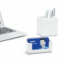 White Business Card Holder