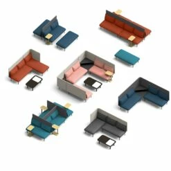 Brick + Dark Gray QT Adaptable Focus Lounge Sofa