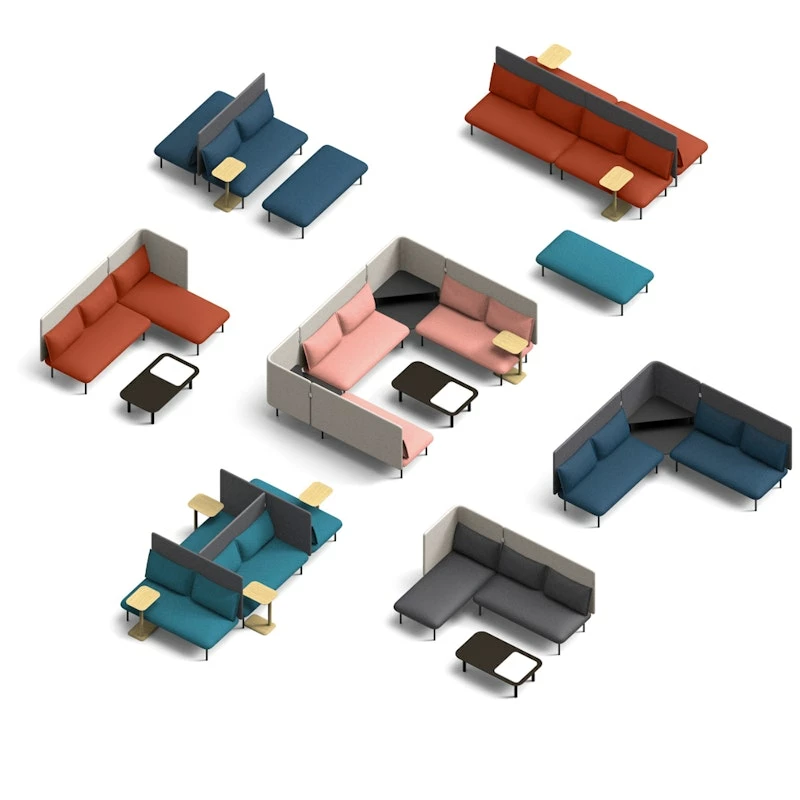 Dark Gray QT Adaptable Lounge Sofa + Left Chaise - Image 4