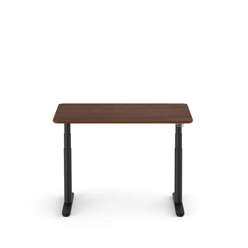 Raise Adjustable Height Single Desk, Walnut, 48", Black Legs - Image 5