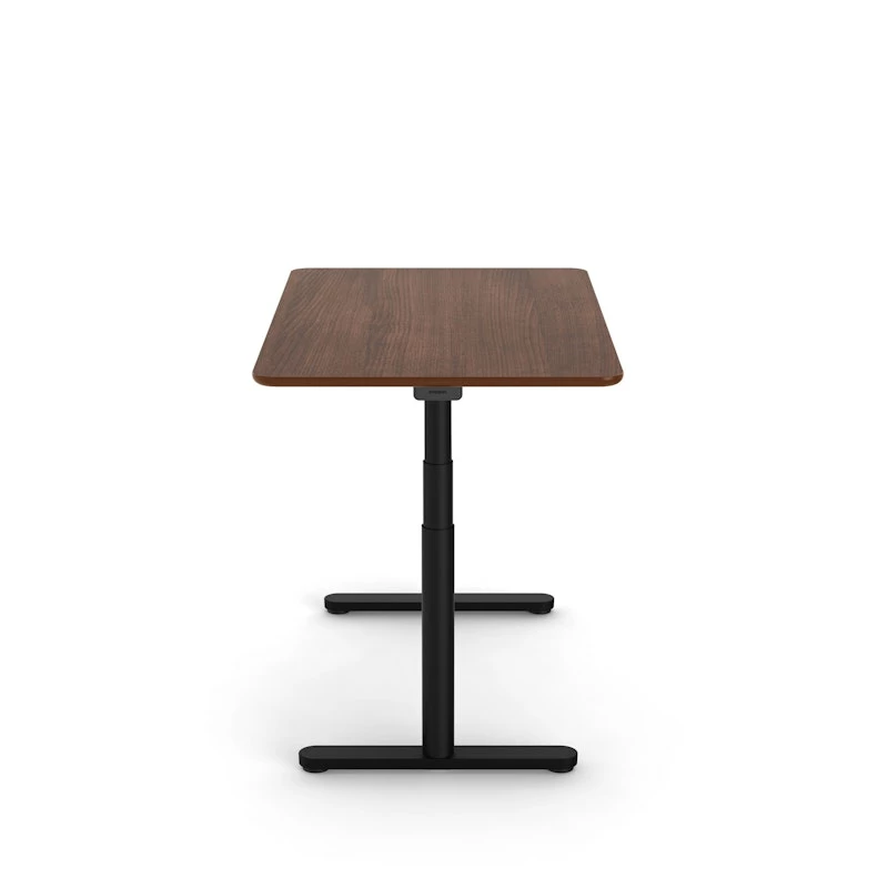 Raise Adjustable Height Single Desk, Walnut, 48", Black Legs - Image 3