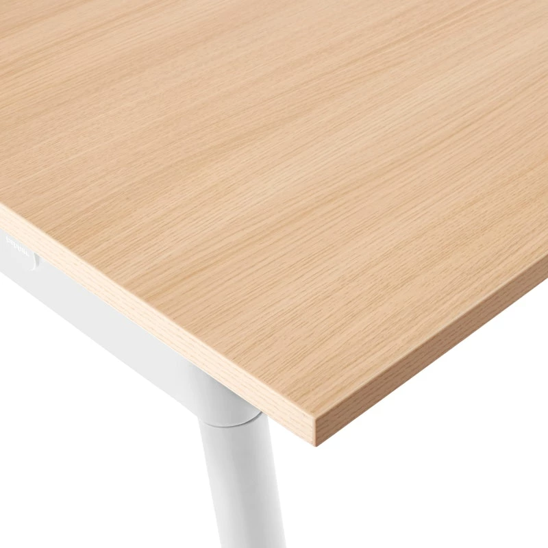 Series A Single Desk For 2, Natural Oak, 47", White Legs - Image 3