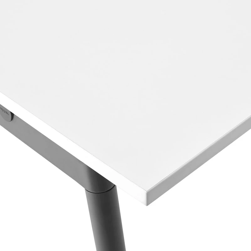 Series A Single Desk For 2, White, 47", Charcoal Legs - Image 3