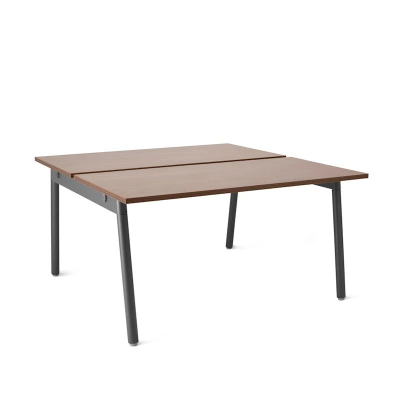 Series A Double Desk For 2, Walnut, 47", Charcoal Legs - Image 2