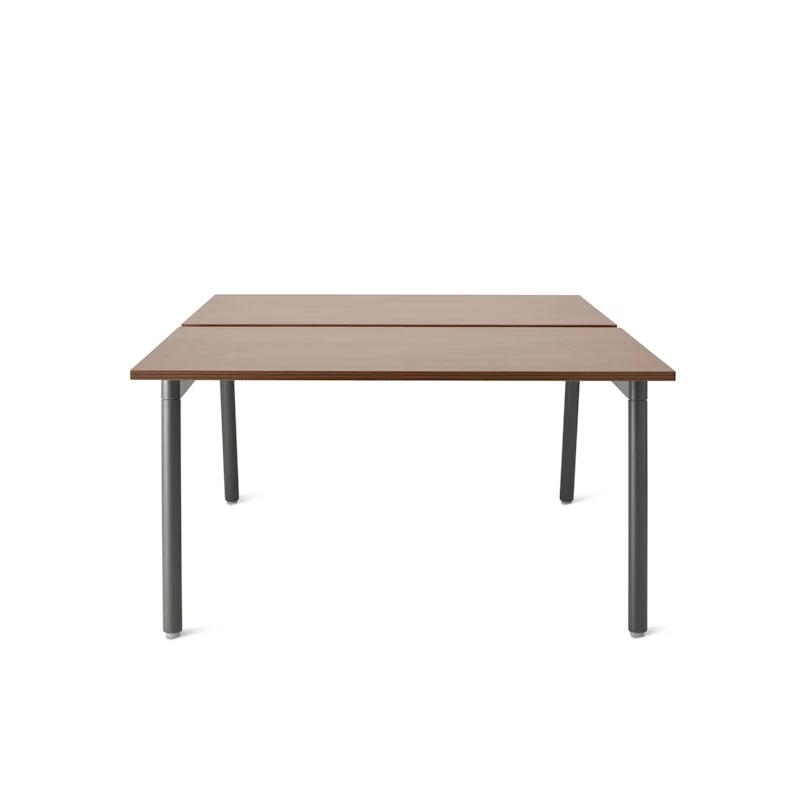 Series A Double Desk For 2, Walnut, 47", Charcoal Legs - Image 4