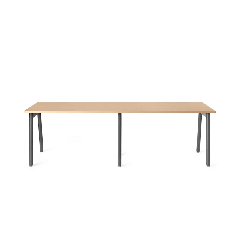 Series A Single Desk For 2, Natural Oak, 47", Charcoal Legs - Image 3