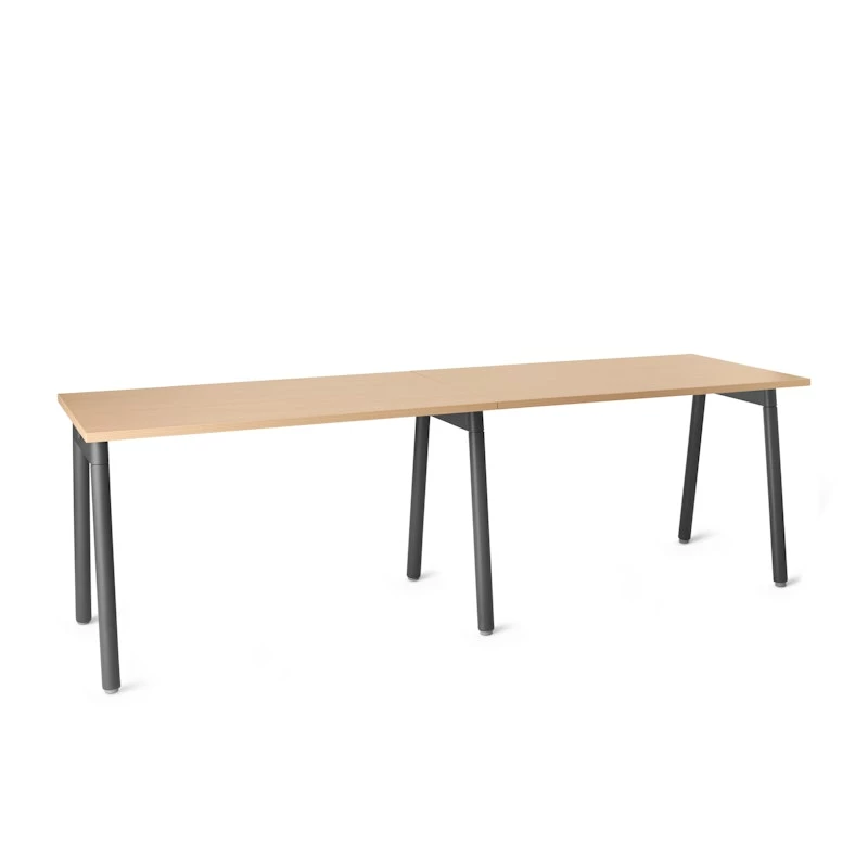 Series A Single Desk For 2, Natural Oak, 47", Charcoal Legs - Image 2