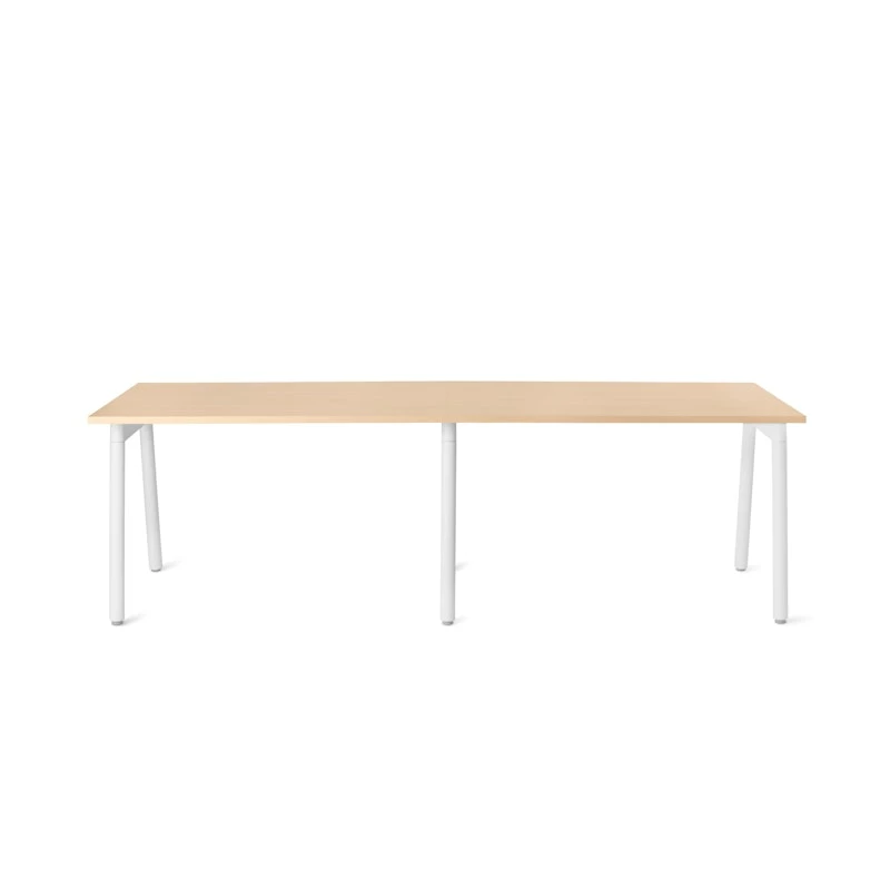 Series A Single Desk For 2, Natural Oak, 47", White Legs - Image 2