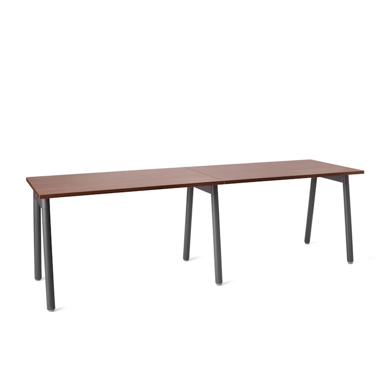Series A Single Desk For 2, Walnut, 47", Charcoal Legs - Image 2
