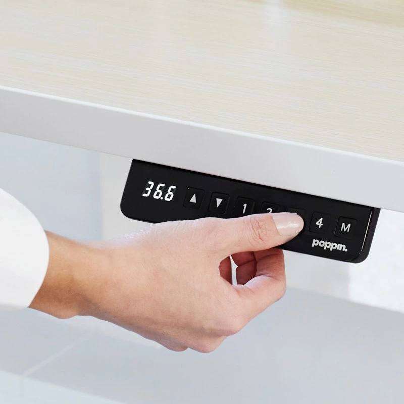 Series L Adjustable Height Double Desk For 6, White, 47", Charcoal Legs - Image 4