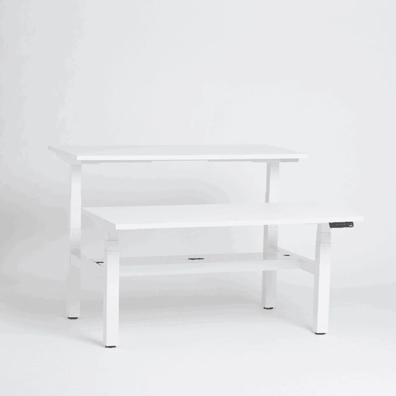 Series L Adjustable Height Double Desk For 6, White, 47", Charcoal Legs - Image 7