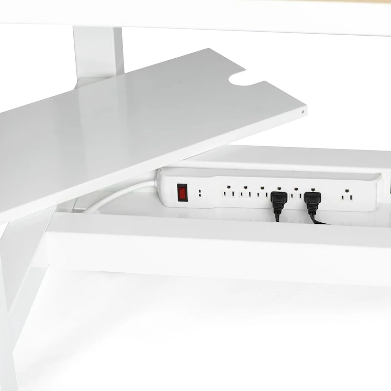 Series L Adjustable Height Double Desk For 6, White, 47", Charcoal Legs - Image 2