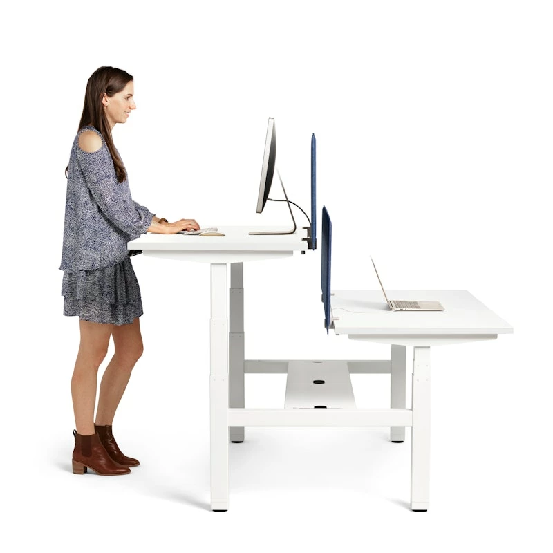 Series L Adjustable Height Double Desk For 2, White, 47", White Legs - Image 9