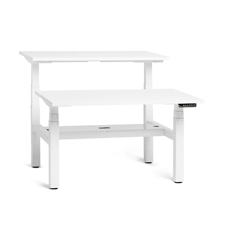 Series L Adjustable Height Double Desk For 2, White, 47", White Legs - Image 3