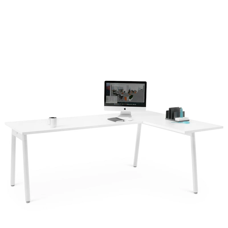 Series A Corner Desk, White With White Base, Right Handed - Image 2