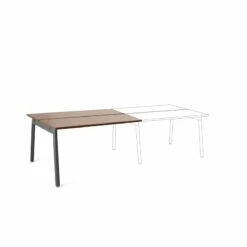 Series A Double Desk Add On, Walnut, 47",Charcoal Legs