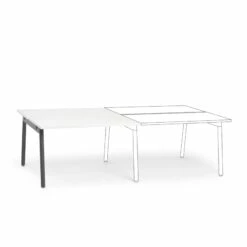 Series A Double Desk Add On, White, 47", Charcoal Legs