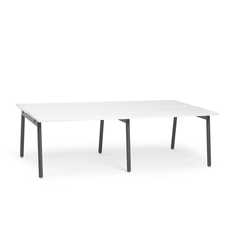 Series A Double Desk Add On, White, 47", Charcoal Legs - Image 2