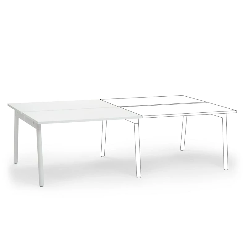 Series A Double Desk Add On, White, 47", White Legs - Image 2