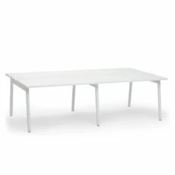 Series A Double Desk Add On, White, 47", White Legs