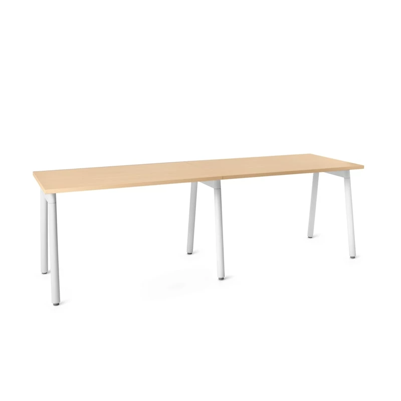 Series A Single Desk Add On, Natural Oak, 47", White Legs - Image 2