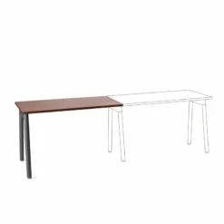 Series A Single Desk Add On, Walnut, 47", Charcoal Legs