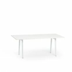 Series A Executive Desk, White, 72", White Legs
