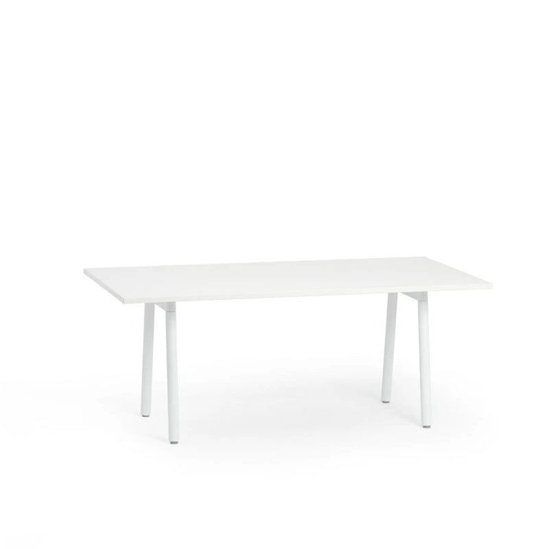 Series A Executive Desk, White, 72", White Legs